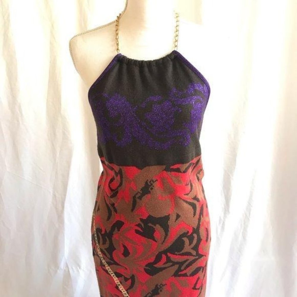 Versace Medusa Halter Knit Dress